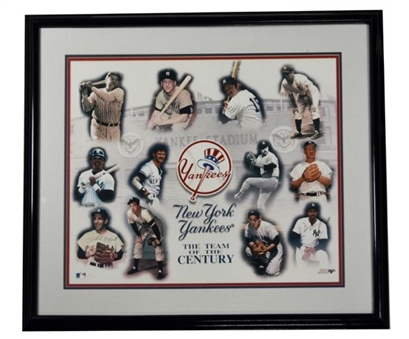 New York Yankees Multi-Signed ‘Team of the Century’ Lithograph (L.E. 33/40) (8 Signatures including DiMaggio and Hunter)